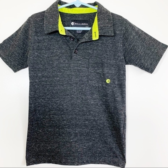 Billabong Other - Billabong Boys Gray Short Sleeve Polo Shirt Youth Size 5 Polyester Cotton Blend
